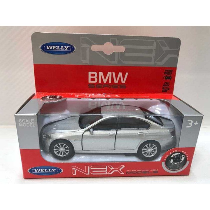 Macheta Bmw 535i argintiu 1/34