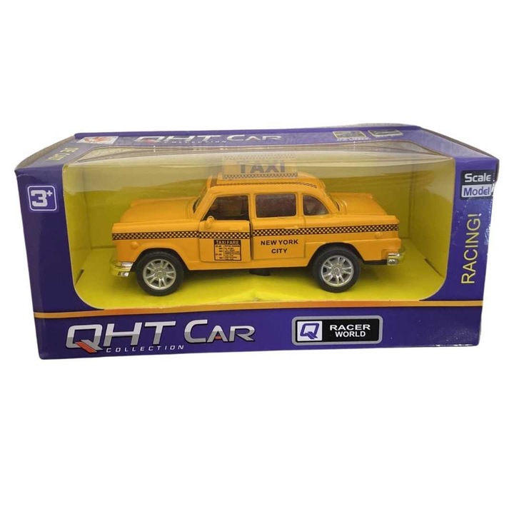 Ford Taxi modell hangokkal és fényekkel, 11 cm-es replika