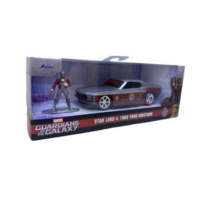 1969-es Ford Mustang modell Star Lord figurával, Marvel Guardians