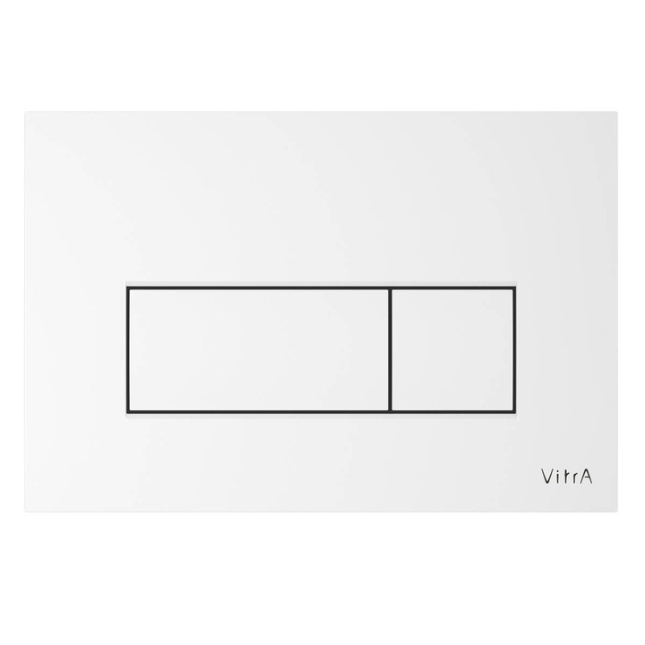 Root Square Fényes fehér nyomólap, modern dizájnnal és prémium kidolgozással VitrA rejtett öblítőtartályhoz, 740-2300