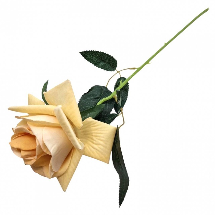Flori artificiale, fir trandafir, 50 cm, crem