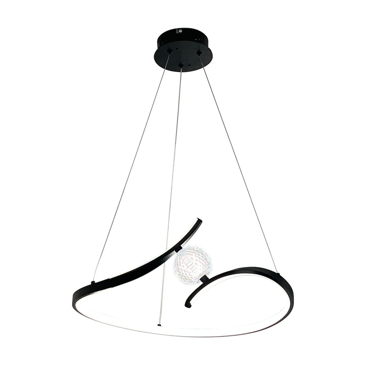 Полилей PERLA, 34W LED, черен, 20м²