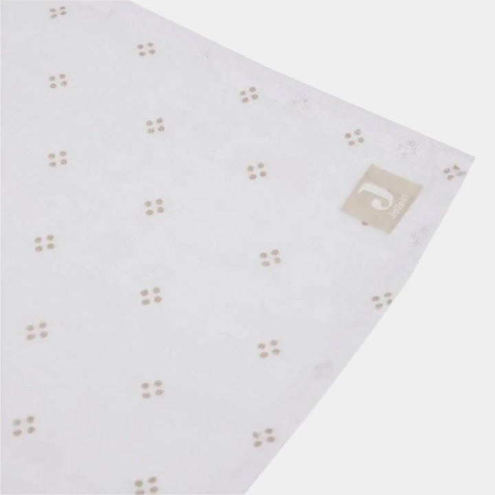 Biopamut muszlin, 115 x 115 cm, Pointelle kekszminta