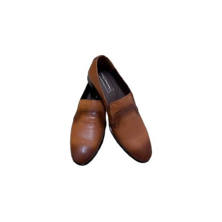 Pantofi eleganti pentru barbati, Fara siret, Maro, Piele naturala, Marimea 44