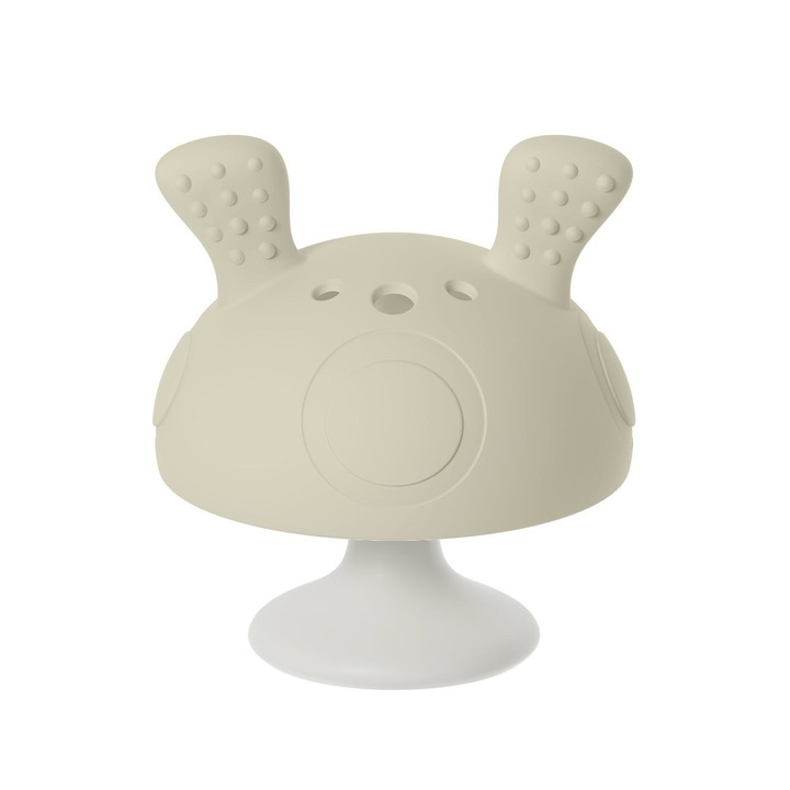 Szilikon rágóka, gomba, bézs, rágóka szett