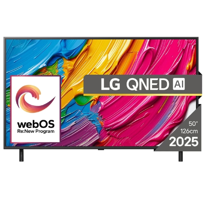 Π’Π΅Π»Π΅Π²ΠΈΠ·ΠΎΡ LG 50QNED80A3A, 50" 4K QNED HDR Smart TV, 3840x2160, DVB-T2/C/S2, Alpha 7 AI Processor, HDR10 / HLG, webOS 25 ThinQ, VRR / ALLM / HGiG, 4K Upscaling, WiFi 5, Voice Controll, Bluetooth 5.1, AirPlay 2, LAN, CI, HDMI, SPDIF, Google Cast 50QNED80A3A