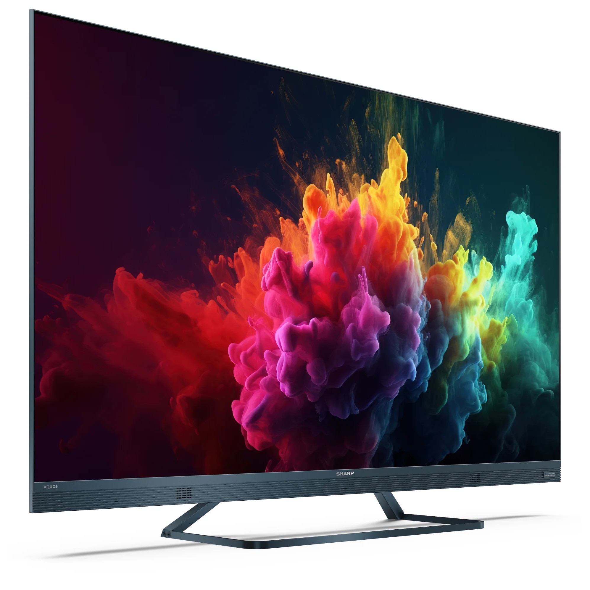 Televizor Sharp 55FQ8EG, televizor QLED GOOGLE de 55", rezolutie 4K 144Hz Quantum Dot, 3840x2160, subtire, fara rama, din aluminiu, AQUOS AI, DVB-T/T2/C/S/S2, 500 NIT, Active Motion 1400, HARMAN/KARDON, HDR10, Dolby Atmos, Dolby Vision