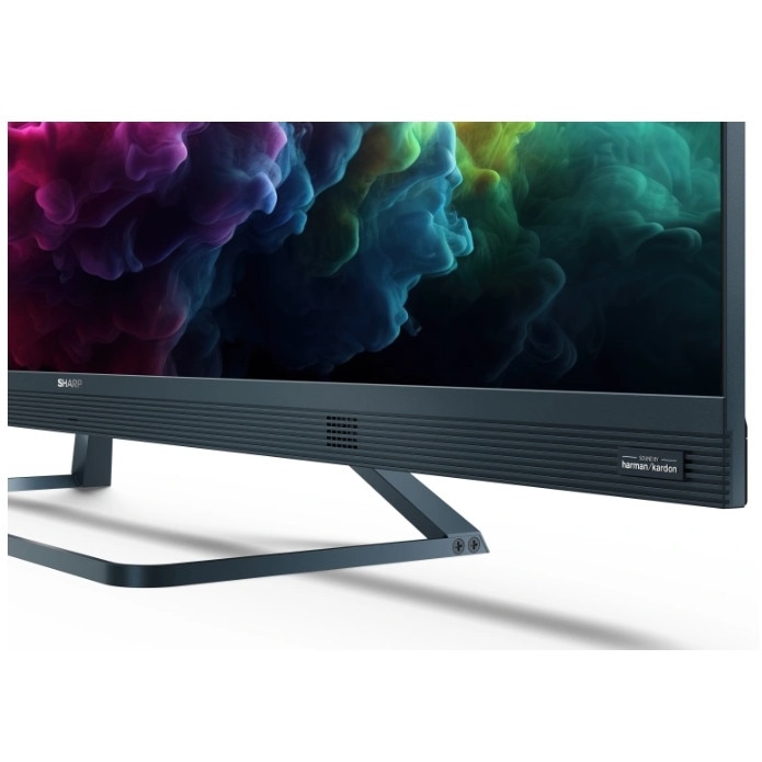 Televizor Sharp 55FQ8EG, televizor QLED GOOGLE de 55", rezolutie 4K 144Hz Quantum Dot, 3840x2160, subtire, fara rama, din aluminiu, AQUOS AI, DVB-T/T2/C/S/S2, 500 NIT, Active Motion 1400, HARMAN/KARDON, HDR10, Dolby Atmos, Dolby Vision