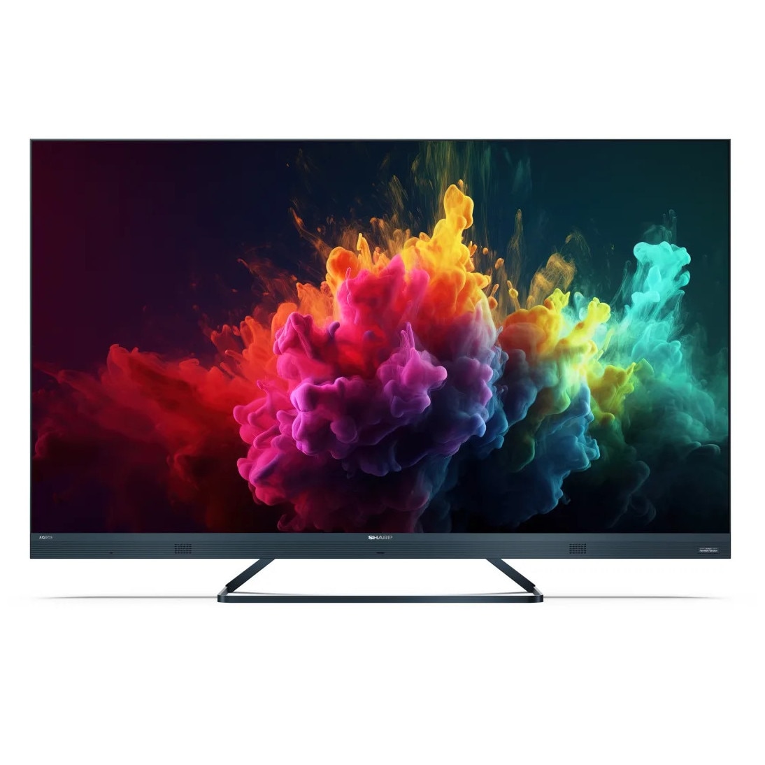 Televizor Sharp 55FQ8EG, televizor QLED GOOGLE de 55", rezolutie 4K 144Hz Quantum Dot, 3840x2160, subtire, fara rama, din aluminiu, AQUOS AI, DVB-T/T2/C/S/S2, 500 NIT, Active Motion 1400, HARMAN/KARDON, HDR10, Dolby Atmos, Dolby Vision