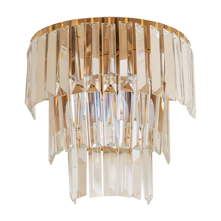 Aplica, 2xE14, design art deco, finisaj auriu