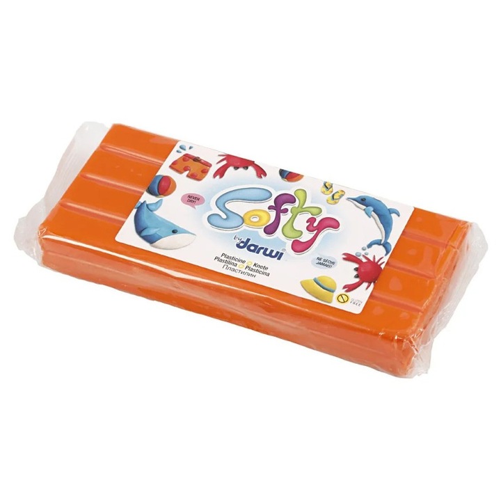 Pasta de modelaj, plastilina Softy 500g, orange, Darwi