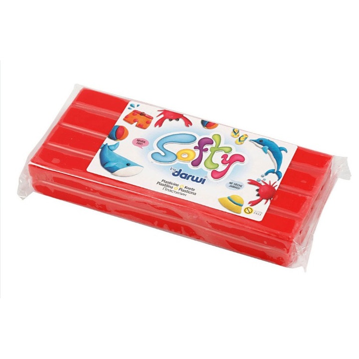 Pasta de modelaj, plastilina Softy 500g, rosu, Darwi