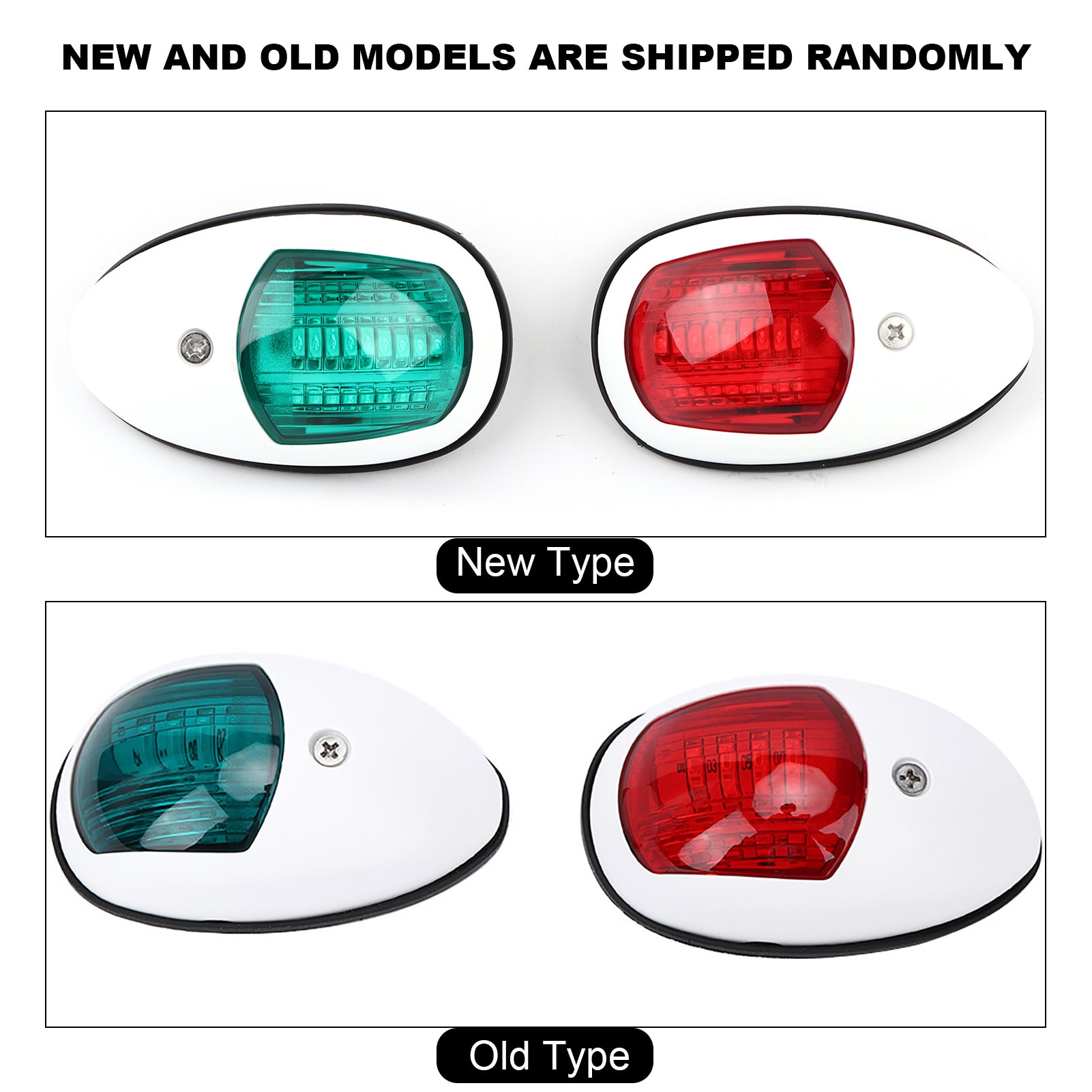 Set 2 lumini navigatie barca LED, rosu verde, alb, 98x55x35mm