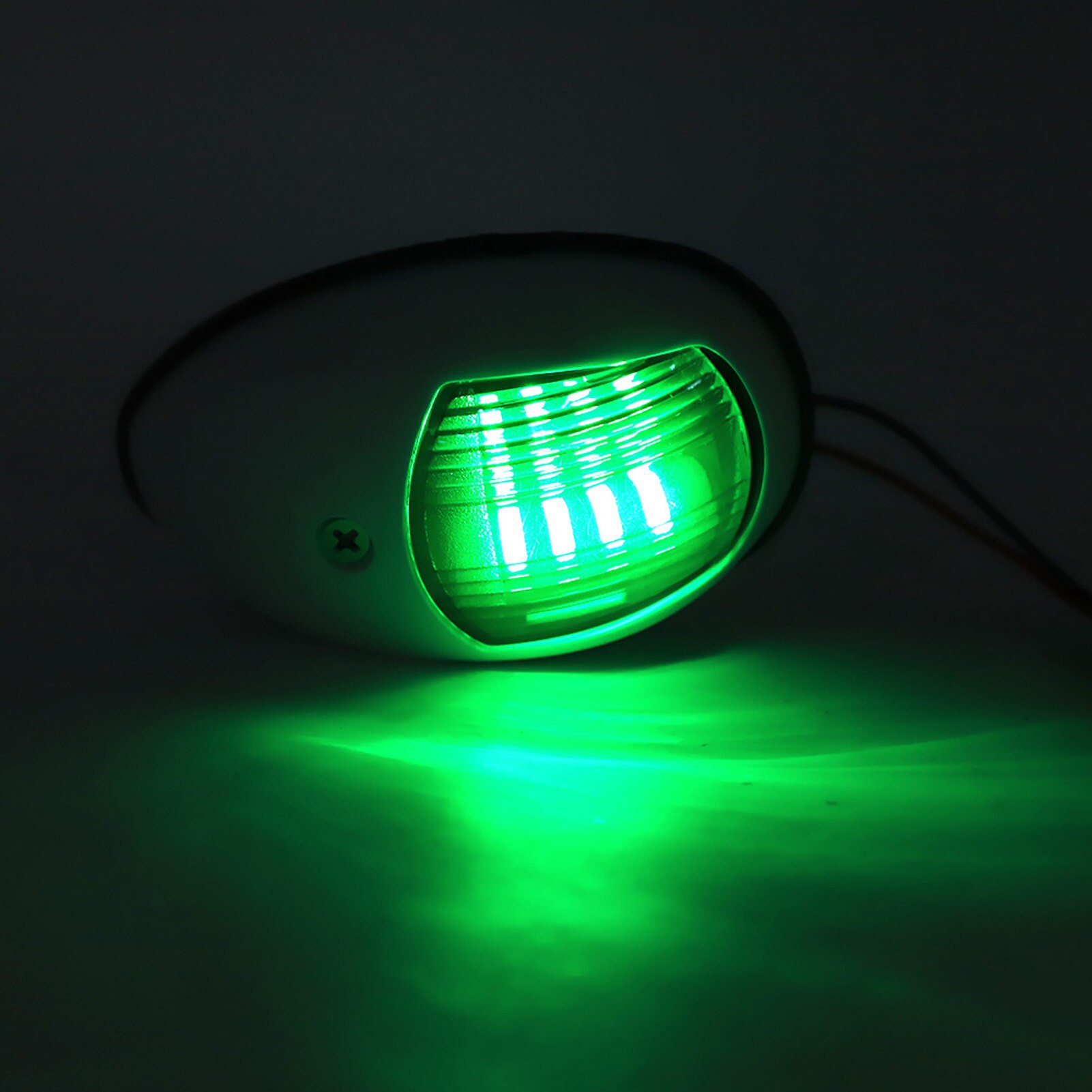 Set 2 lumini navigatie barca LED, rosu verde, alb, 98x55x35mm