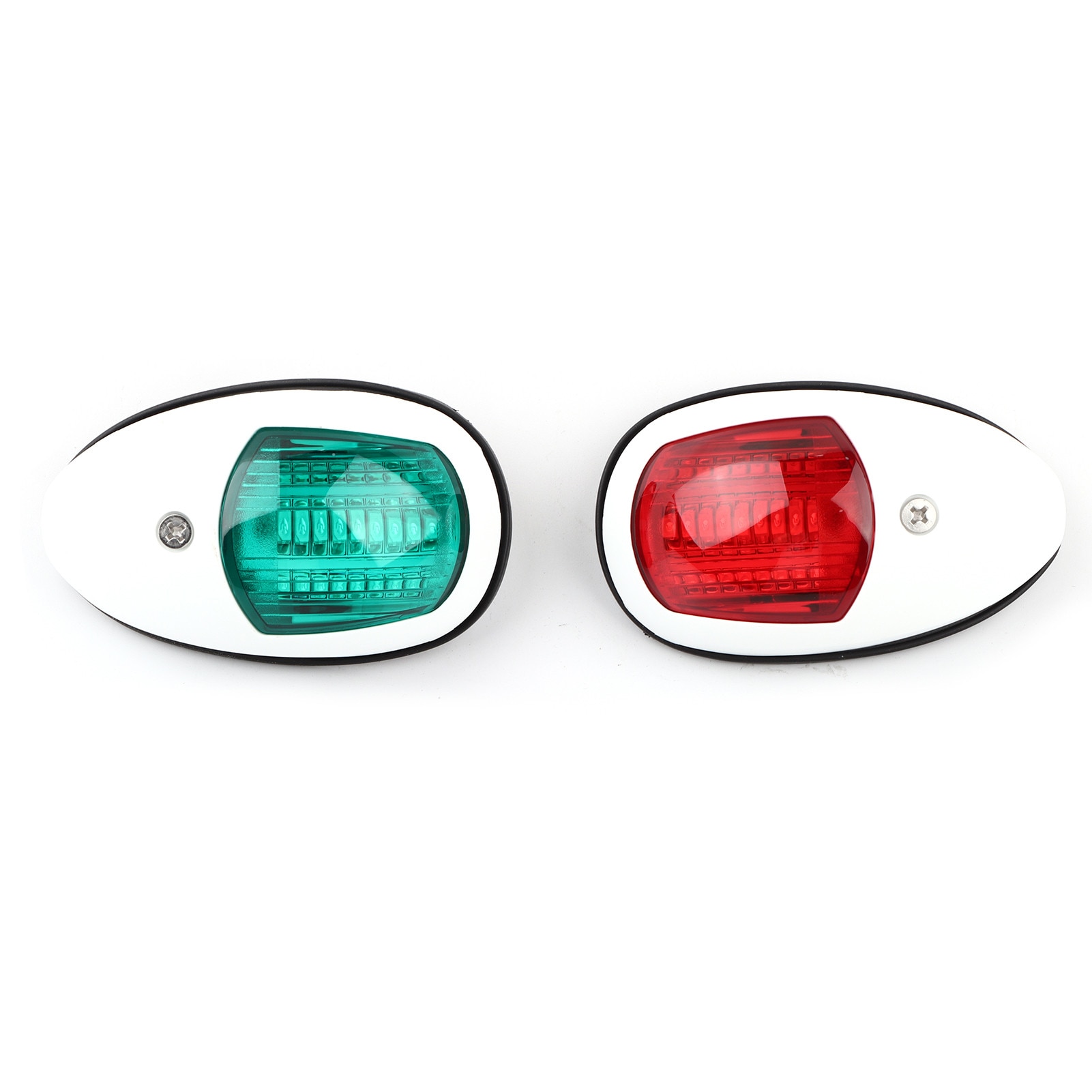 Set 2 lumini navigatie barca LED, rosu verde, alb, 98x55x35mm