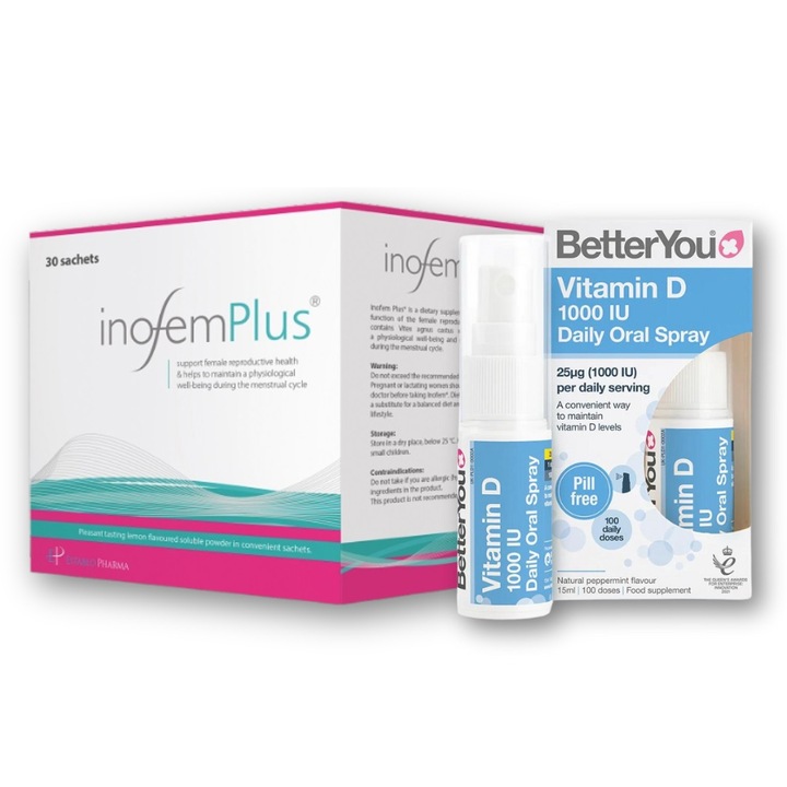 Inofem Plus 150mg Cut Ctx30 Pl+Vit.D3 1000ui Spray(Pachet Promo)