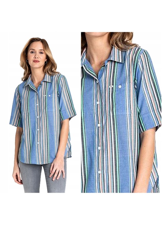 Camasa Dama, Lee, Camasa Cu Maneci Scurte, Croi: Regular Fit, Stil: Drept / Regulamentar, Inchidere: Nasturi, Compozitie Material: 100% Bumbac, S, Albastru, 1 Bucata