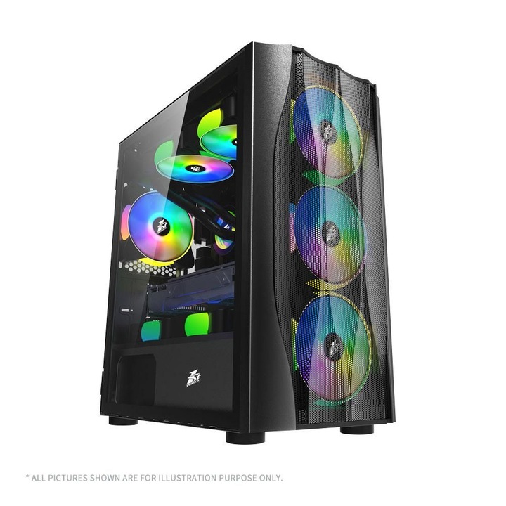 Desktop PC Custom Tower Tower, Intel 14100F 4 C / 8 T, 4.7 GHz, 120 W, 16 GB DDR4, 1 TB SSD, NVIDIA GeForce RTX 4060 8 GB, 550 W, Fara sistem de operare