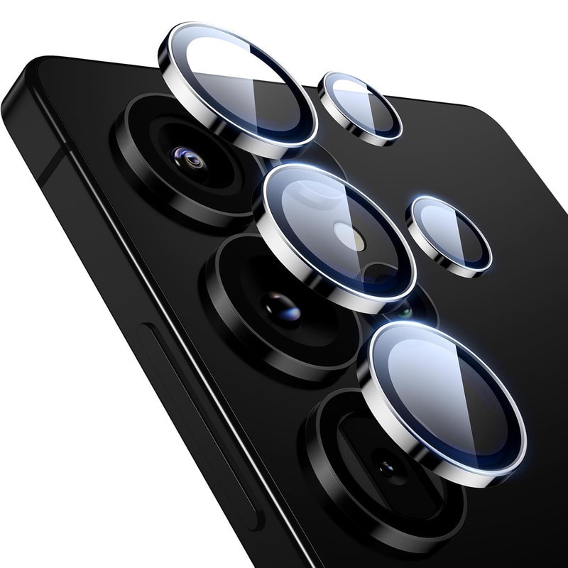 3 Pack Lens Protector for Samsung Galaxy S25 Ultra, OTTOOPPXIN®, 9H Hardness, Full Coverage, Aluminum, Aircraft-Grade Tempered Glass, Black