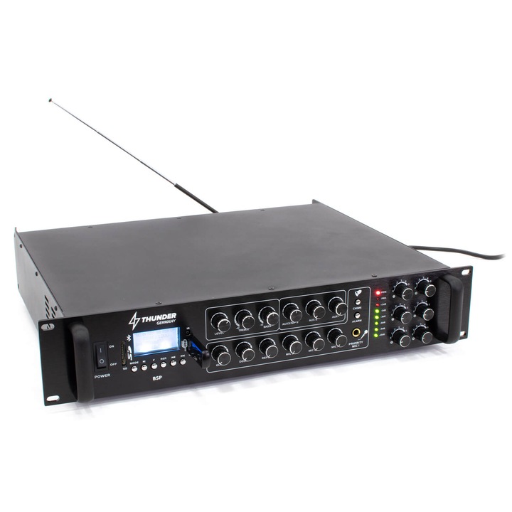 Amplificator Thunder BSP200 cu 6 canale / 6 zone, 100V (200W) + Bluetooth + FM