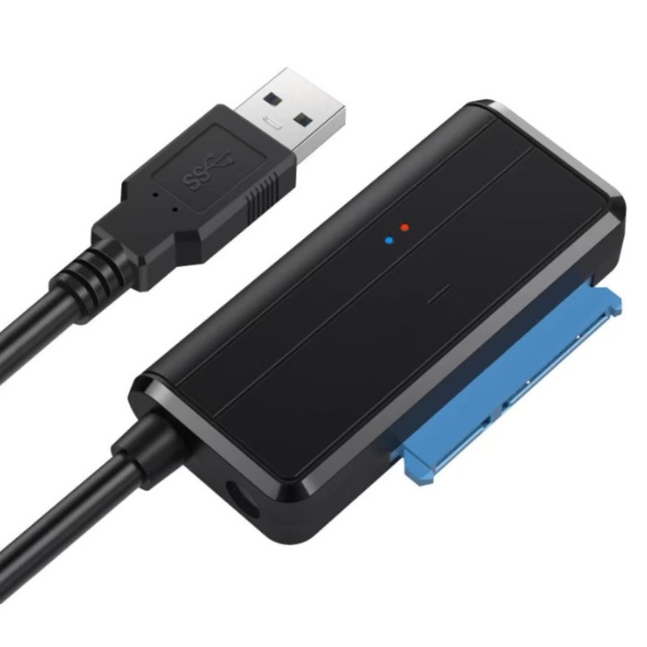 Адаптер, USB 3.0/2.5 към SATA адаптер, 2.5/3.5'', SATA/USB, черен