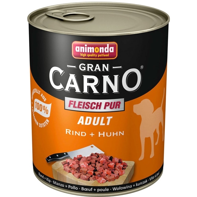 Hrana Umeda pentru Caini Grancarno Adult Vita si Pui 800 grame