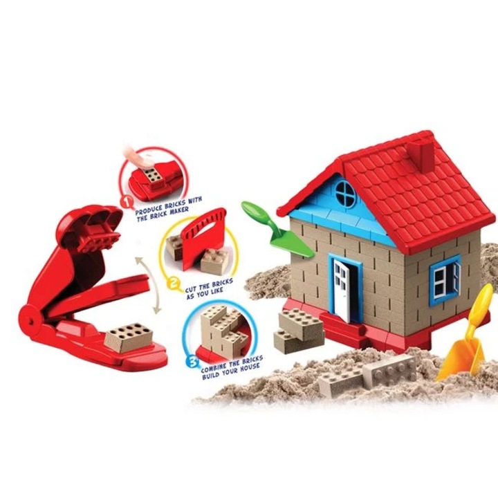Set Creativ cu Nisip Kinetic - constructie casa din 12 piese