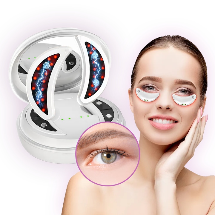 Устройство против тъмни кръгове за грижа за очите, терапия с червена светлина, масаж на очите против бръчки с радиочестотна система за премахване на тъмни кръгове, лифтинг на очите, спомага за подобряване на външния вид