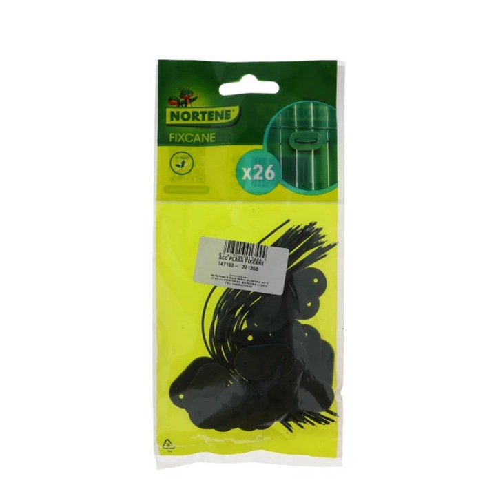 Cleme pentru fixare plase si paravane Nortene, polietilena, verde, 26 buc