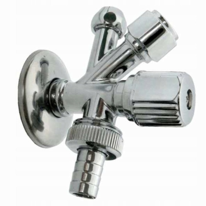 GOSHE kombinált zár, 1/2'', krómozott, méretek 90x100mm, vízvezeték-szereléshez