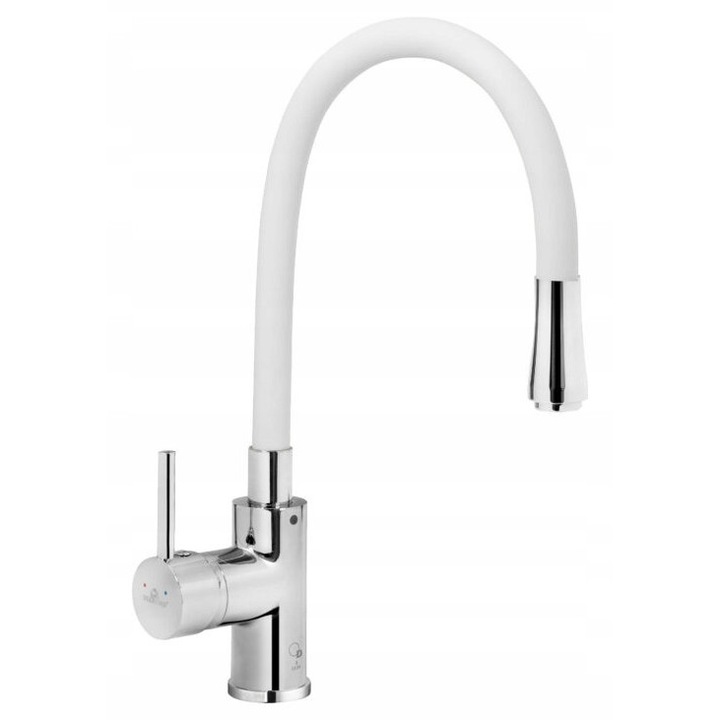 Хромиран смесител за баня Diamond Queen с бял изход, размери 30x45 см, комплект от 4 цвята