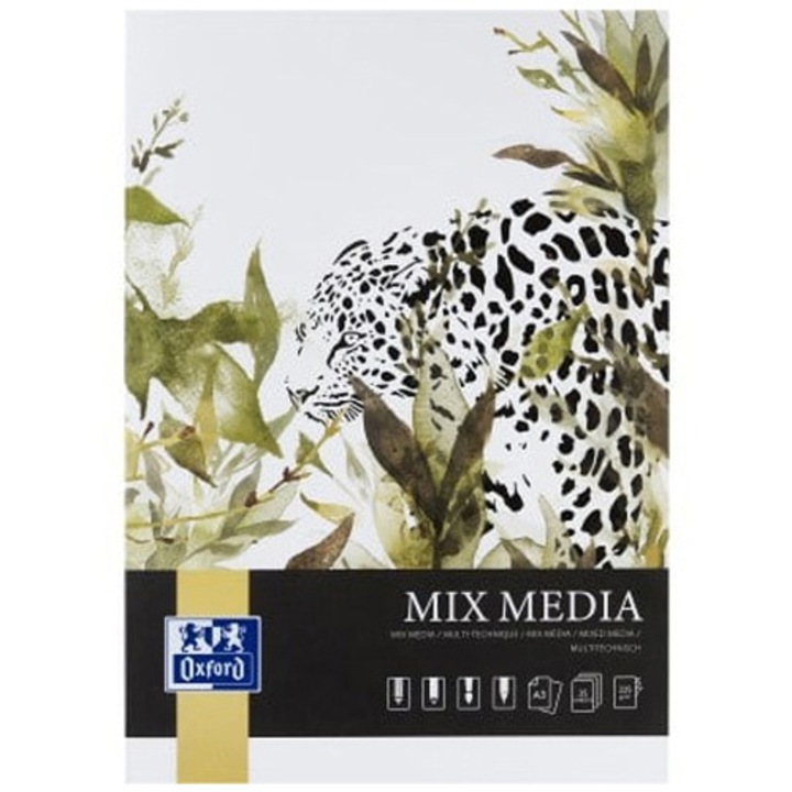 Bloc Desen Oxford Mix Media A3, 25 File, Hartie 225 G/Mp, Fsc Mix70%, Colectia Artistic