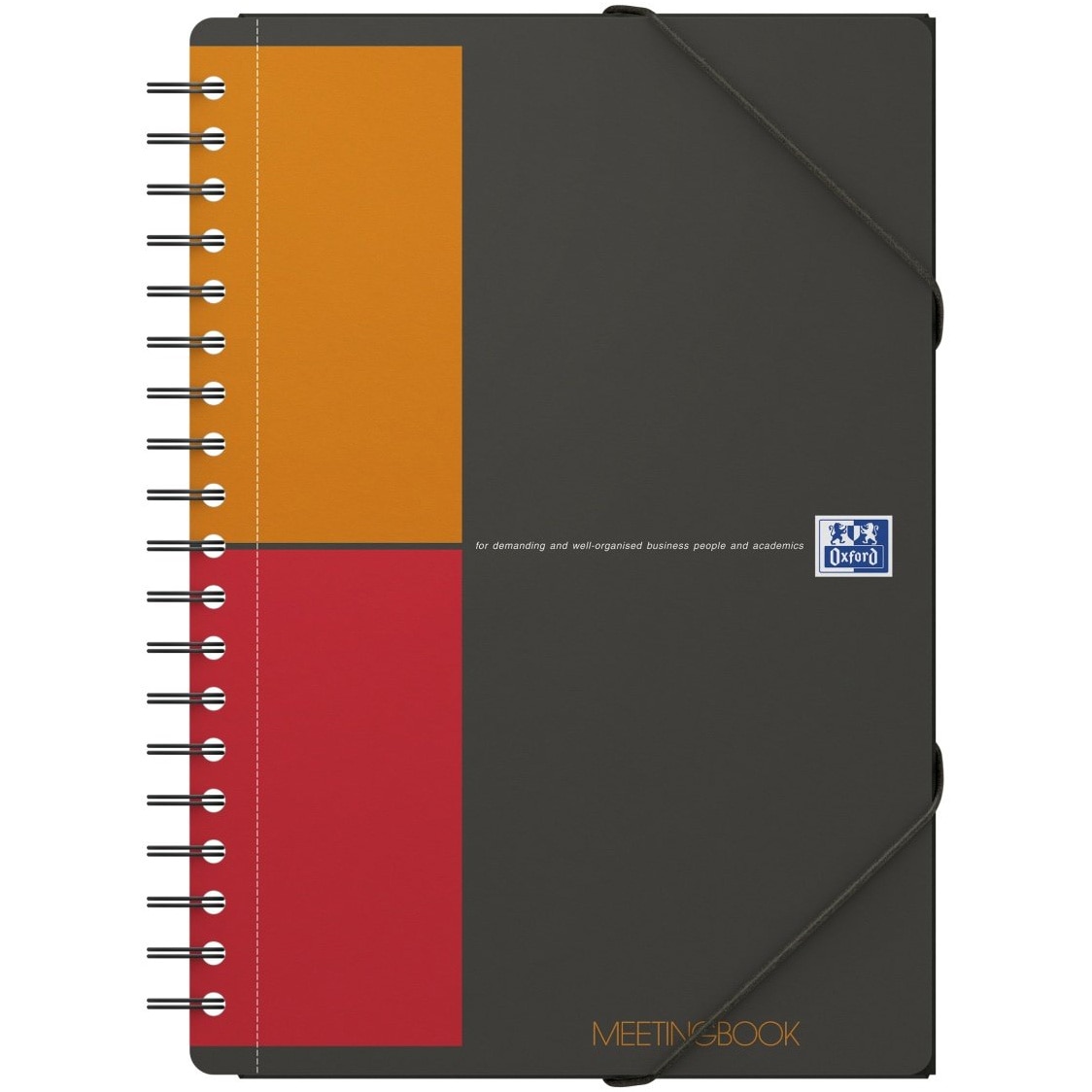 Agenda Organizator Oxford International Meeting Book, B5 80F, Hartie Optik 90G/Mp, Spira Dubla, Scribzee, Coperta Pp, Pefc, Margini Duble Si Antet, Microperforatii, 3 Clape Coperta