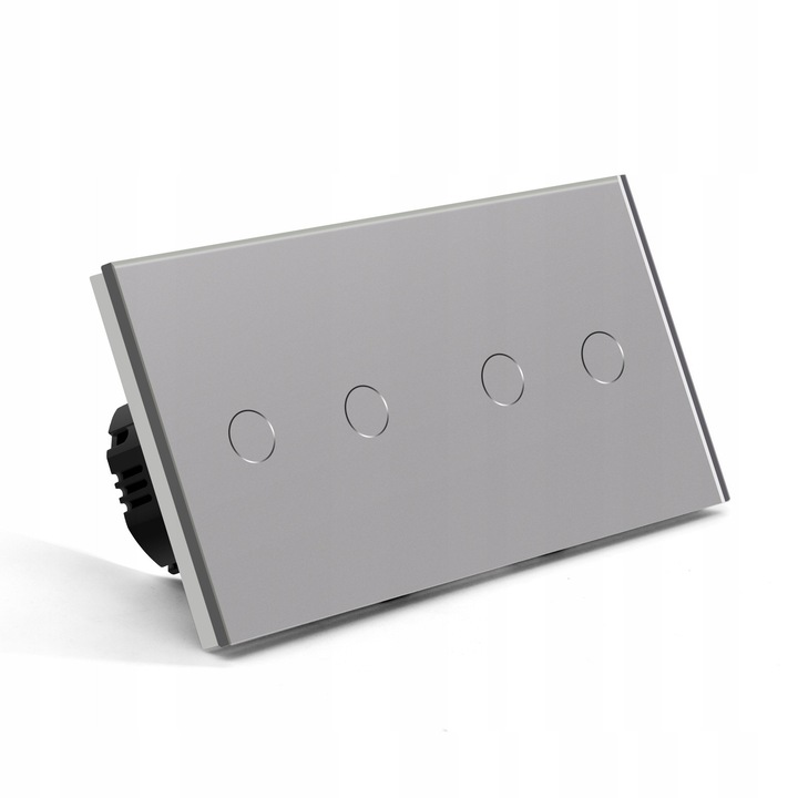 Intrerupator BSEED, 4 butoane, sticla, gri