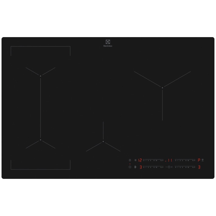 Plita incorpolabila Electrolux EIV83443CT, inductie , 4 zone de gatit, Timer electronic, Conectivitate hota, Booster, Rezistenta sporita la zgarieturi, 70 cm, Culoare negru mat (Sa