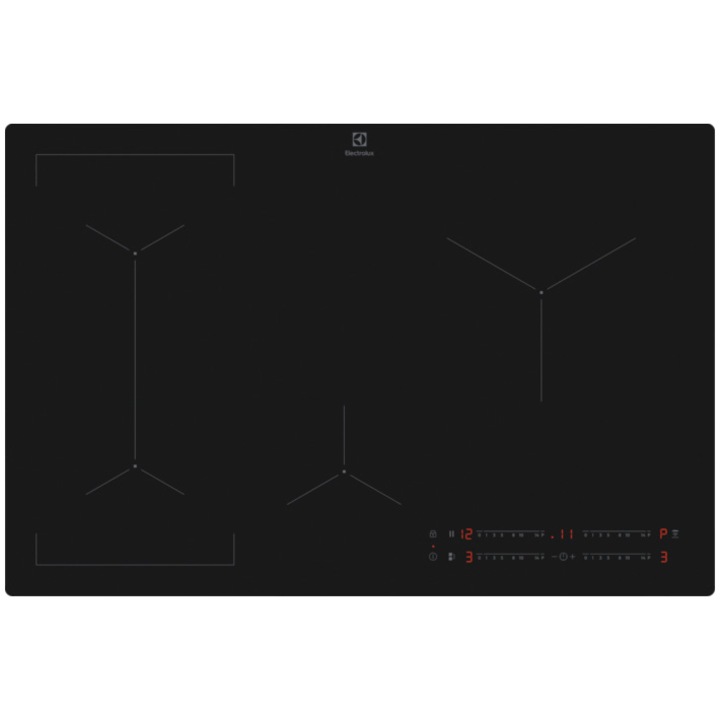 Electrolux EIV83443CT Вграден котлон, индукция, 4 зони за готвене, електронен таймер, връзка за абсорбатор, Booster, повишена устойчивост на надраскване, матово черен