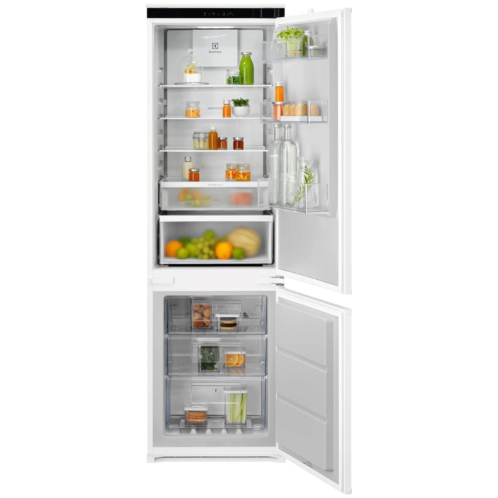 Combina frigorifica incorporabila Electrolux ENT6MD18S3, 249 l, Multiflow, Usa reversibila, Control electronic, Fresh Frost Free, Clasa D, H 177.2 cm