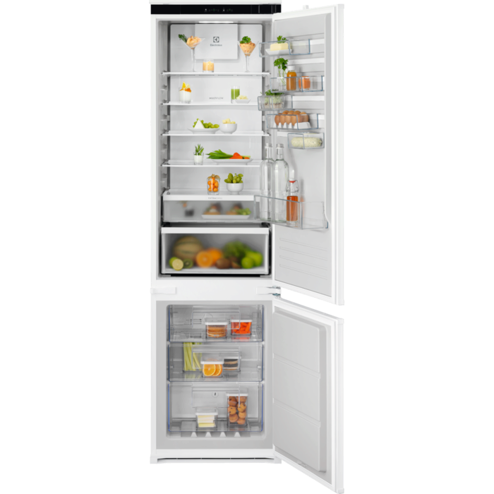 Combina frigorifica incorporabila Electrolux ENT6MD19S3, 269 l, Multiflow, Usa reversibila, Control electronic, Fresh Frost Free, Clasa D, H 189 cm