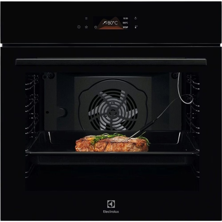 Electrolux LOE8P39Z beépíthető sütő, Elektromos, Pirolitikus öntisztítás, Touch control, 171 előrebeállított program, Cooking sensor, Soft door closing, 72l, A+ energiaosztály, A+ energiaosztály, Fekete üveg