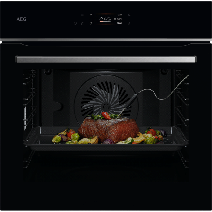 Cuptor incorporabil AEG OS6PB631AB, Electric, Conectivitate WI-FI, Autocuratare pirolitica, Control touch, 172 de programe predefinite, Senzor gatire, Inchidere amortizata a usii,