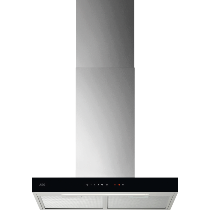 Hota incorporabila decorativa AEG GB67D61HL, Putere de absorbtie 730 mc/h, Conectivitate plita, Control electronic, Functie Breeze, 60 cm, Inox