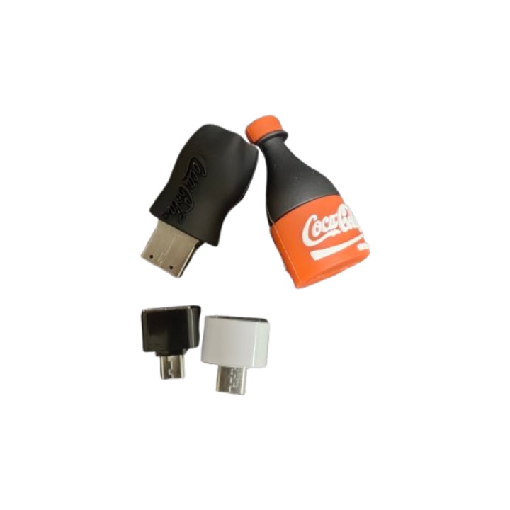 Memorie USB, model cola, interfata Type-C + USB, plastic, 64GB,68.7x20.8x20.8mm