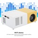 Videoproiector portabil J9, rezolutie 1920x1080p, luminozitate 1800 lx, alb-galben, 24-60 inch