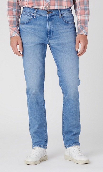 Blugi barbatesti Wrangler Larston COOL, bumbac/poliester/elastan, albastru, Albastru