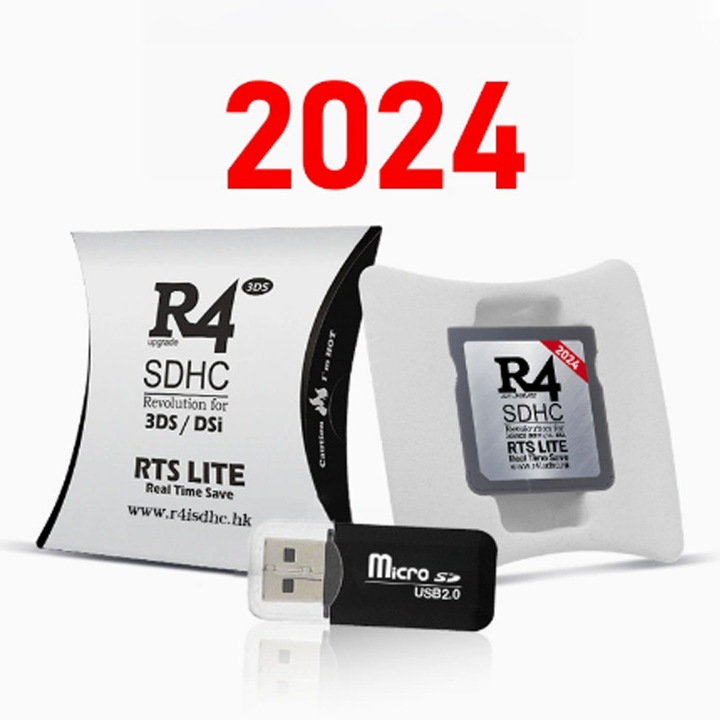 Card de Modare R4 SDHC RTS Lite 2024 compatibil Nintendo DS, NDSi, 3DS ...
