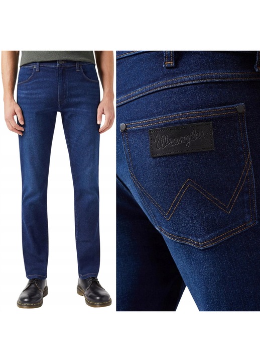 Pantaloni Jeans barbati Wrangler Greensboro 803, albastru inchisfewqg, Albastru