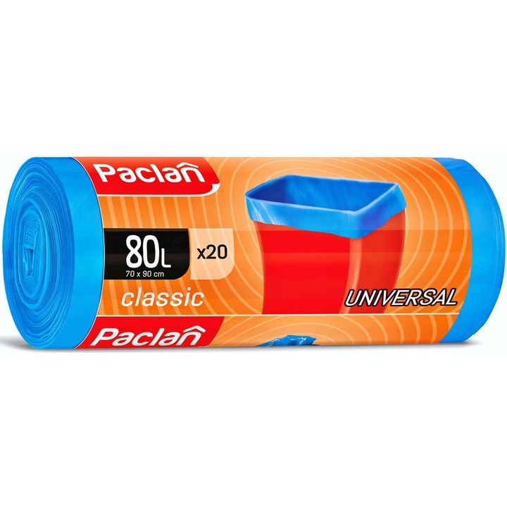 Чували за боклук, Paclan, комплект от 20 броя, 80 л, сини