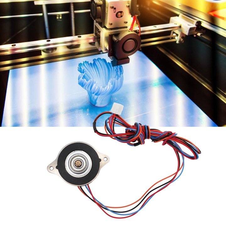 Motor pas cu pas 36mm, 2 faze, 100mNm, metal, pentru imprimante 3D ...