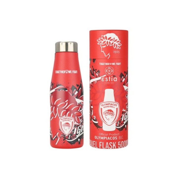 Termos Estia Olympiacos BC Edition, 500ml, inox, design echipa