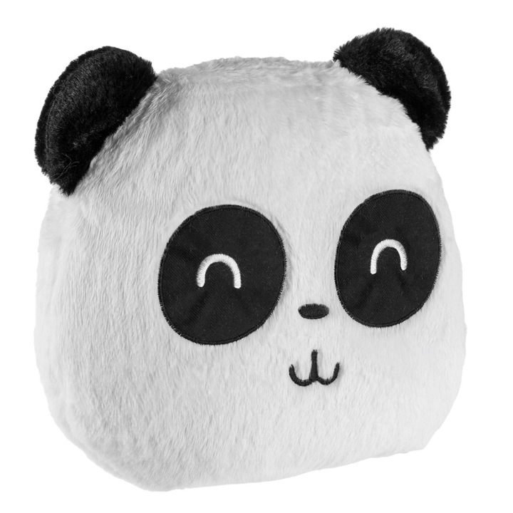 Perna Decorativa Cap Panda Alb Negru 32x30cm
